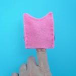 Pink Felt Owl Finger Puppet