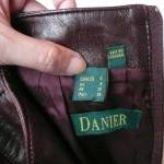 Suede Skirt Leather Burgund..