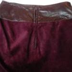 Suede Skirt Leather Burgund..