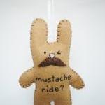 Mustache Bunny Plush - hand..
