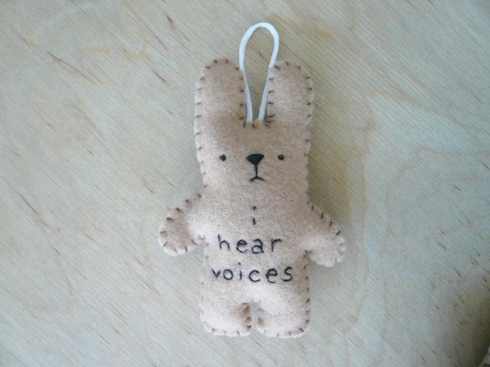 Felt animal rabbit funny bunny - I hear voices