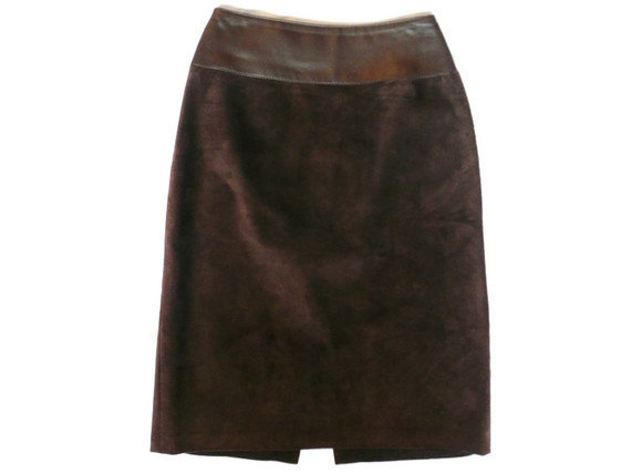 Leather Brown Suede Skirt Danier on Luulla