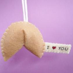 I heart you Fortune Cookie ornament