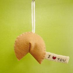 Customized Fortune Cookie Ornament, I heart you