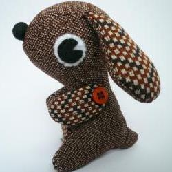 Stuffed animal puppy dog - Brown Vintage style plush