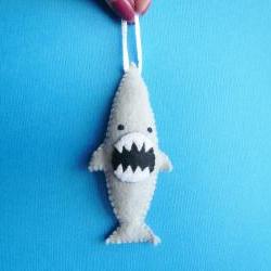Funny felt ornament - Ferocious Shark
