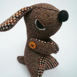 Stuffed animals - Evil Dog - Brown Vintage style